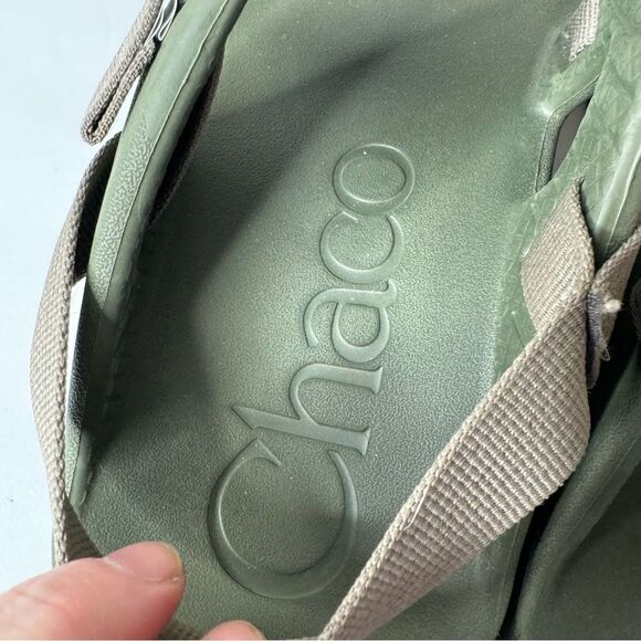 Chaco Green Strappy Rubber Lightweight Sandals main image 2